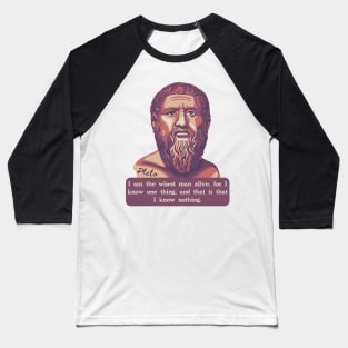 Plato Portrait and Quote Baseball T-Shirt